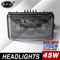 New arrival 15pcs*3w cre e led 4x6 inch 45w led driving light for jeep wrangler jk