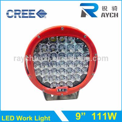 led lighting 9" 111w led work light for excauator jeep car utv atv suv truck 4wd 4x4