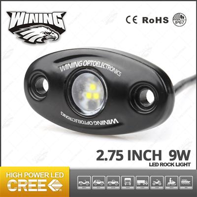 New Arrival IP68 Waterproof 10-30V DC 2.75''9W Led Mini Light Bar Amber Small Size RGB LED Rock Lights For Marine Boats SUV