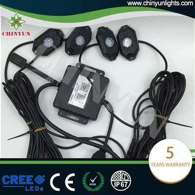 8 pods rgb led rock light for off road Jeep with remote control