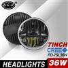 TOP SALE!! High low beam 36w 7 inch round Jeep led headlight with sealed beam