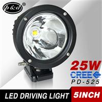 High power 5inch round 25w car offroad 12v led work light