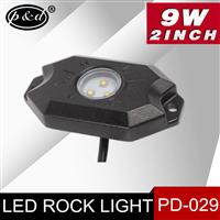 waterproof ip68 2inch 9w RGB led rock light kit with remote bluetooth controller