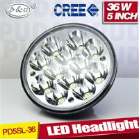 Hot Sale! Round Sealed Beam 5Inch Led Headlight, 36w Jeep Wrangler Led Headlight