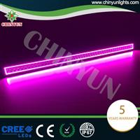 50inch off road light bar emitting color white with RGB colored halo around