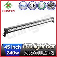 On sale 2015 new product single row car led bar 45inch led work light bar 240w offroad led light bar with wiring