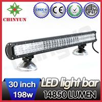 30inch LED 12V car lights 3w*66leds double row off road light bar sliding mounts bracket