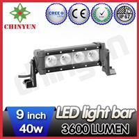 Factory price 9" 40W single row led light bar for truck / 9-32V led spot flood light bar / cheap led light bars in china