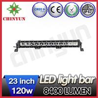 2015 120W 23" single row off road led bar, jeep wrangler work light bar, led bar lighting offroad lights