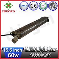 On sale 2015 new product single row led bar 15.5inch 60w led light bars for trucks cheap led light bars