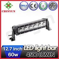 High quality 60w 4500lm off road car led light bar 12v waterproof truck led light bar