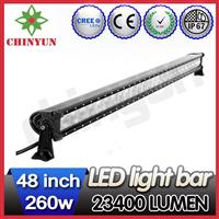 Hotsale 48inch 260w spot flood combo led light bar, led work light off road lights, 4x4 light bar