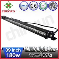 High bright 180w single row led car roof rack light bar, 39inch rally led driving light bar fixed bracket