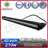 Factory Direct best price 210w led lights bar,43" off road led lights bar,single row cree led light bar