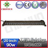 Popular 5watt Cree 20 inch 90w single row truck led light bar