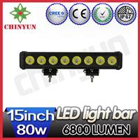 15" single row 80w led light bar for sale,sealed waterproof led work light bar for truck/jeep/marine/mining,10w/led light bar