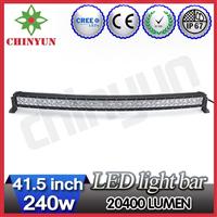 Factory direct! 40inch curved LED light bar 240w off road jeep led driving light bar spot/flood/combo optional