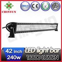 12v waterproof led light bar 240w high lumens led offroad light bar for trucks/cars/tractor,flood/spot/combo led light bar