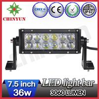 Factory Price Direct Selling 12pcs*3w cree led light bar, 7.5" 36w jgl led off road led light bar