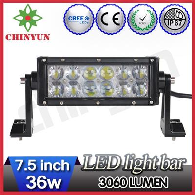 Factory direct, best price 7.5inch 36w jeep wrangler led light bar double row 12leds high bright truck light bar