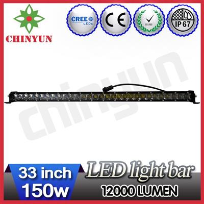 150w 4x4 CREE led light bars for trucks 33inch ip67 waterproof car roof fixed mount brackets