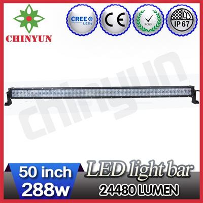 Factory Direct Wholesale Prices led light bar, 50" 288w offroad led light bar with 4D lens, cree led light bars for trucks
