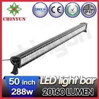 Waterproof 50" led light bar CREE led 288w truck led work light bar for offroad/cars/4x4