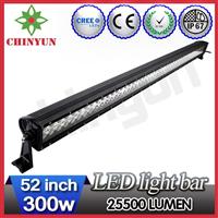 High Power 52 inch 300 watt rough country led light bar with wiring harness for offroad light bar