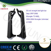50 inch straight led light bar windshield roof mount brackets for jeep TJ/LJ