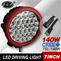 IP68 waterproof 12v 11200lm spot beam 7inch 140w cre e led driving light