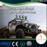 High intensity cree led 6 inch jeep wrangler led head lights