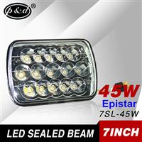 High power 5x7 7inch 45w Epistar led headlight for jeep wrangler jk