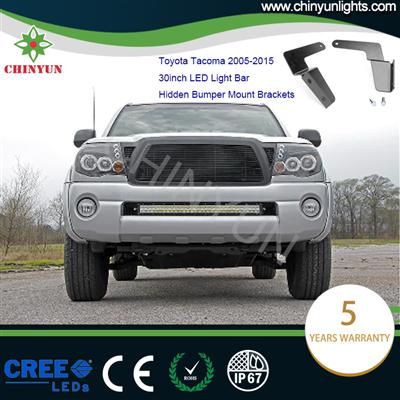30inch led light bar hidden bumper mount brackets for 2005-2015 tacoma
