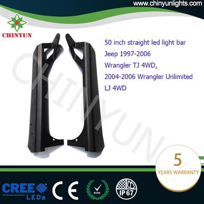 50 inch straight led light bar windshield roof mount brackets for jeep TJ/LJ