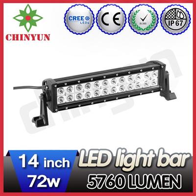 High-Quality 72w truck led light bars spot/ flood/combo beam offroad led work light bar 3 watt cree led light bar
