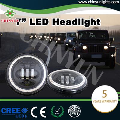Jeep JK accessories 7 inch Hi/Lo beam led headlights for jeep wrangler