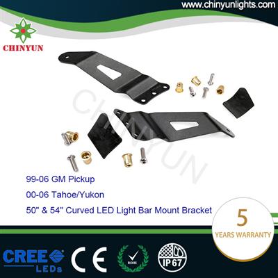 50 inch curved roof mounted off road light bars brackets for trucks