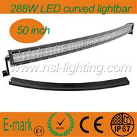 50" curved cree led lightbar,curved 288w led light bar, offroad led light bar curved