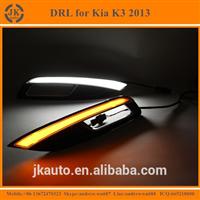 High Power With Yellow Trun Signal LED DRL Fog Light Excellent Quality LED Daylight for KIA K3 2013