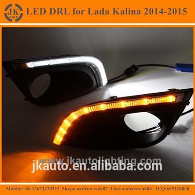 Top Quality High Lumen LED Daytime Daytime Running Light for Lada Kalina Turn Signal LED DRL Fog Light for Lada Kalina 2014 2015