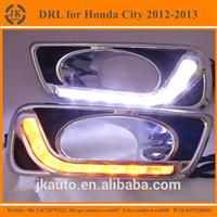 New Arrival With Yellow Trun Signal LED DRL Light Super Quality Daytime Running Light LED for Honda City 2012-2014