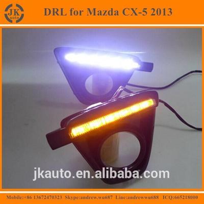 With Yellow Turn Signal High Power LED DRL Super Quality Daytime Running Light for Mazda CX-5 2013