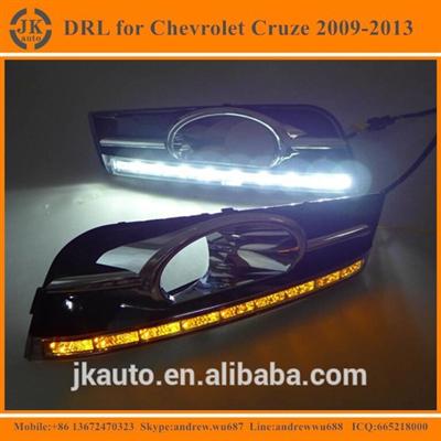 With Yellow Turn Signal High Power LED DRL Super Quality Daytime Running Light for Chevrolet Cruze 2009-2013