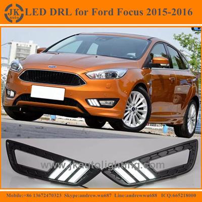 New Arrive Light Guide LED Daytime Running Lights for Ford Focus Excellent Qaulity LED DRL Light for Ford Focus 2015-2016