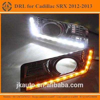 New Arrival With Yellow Trun Signal LED DRL Light Super Quality Daytime Running Light LED for Cadillac SRX