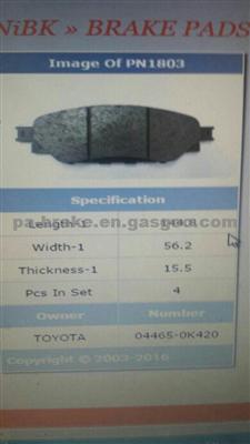 Brake Pad 04465-0k420