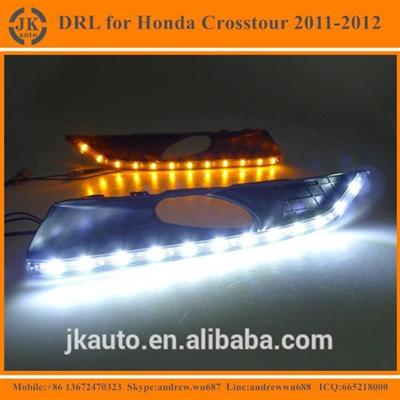 New Arrival Wholesale With Yellow Trun Signal LED Super Quality Daytime Running Light for Honda Crosstour 2011-2012