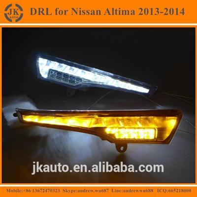 High Power With Yellow Turn Signal LED DRL Light for Nissan Altima Super Quality Daytime Running Light for Altima 2013-2014