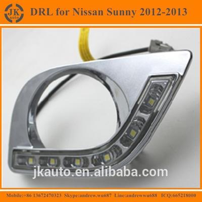 Best Selling LED DRL Fog Light for Nissan Sunny Excellent Quality LED Daylight for Nissan Sunny 2012-2013