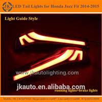 New Arrival LED Tail Lights for Honda Jazz Fit Light Guide Style Auto Tail Lights for Honda Jazz Fit 2014-2015